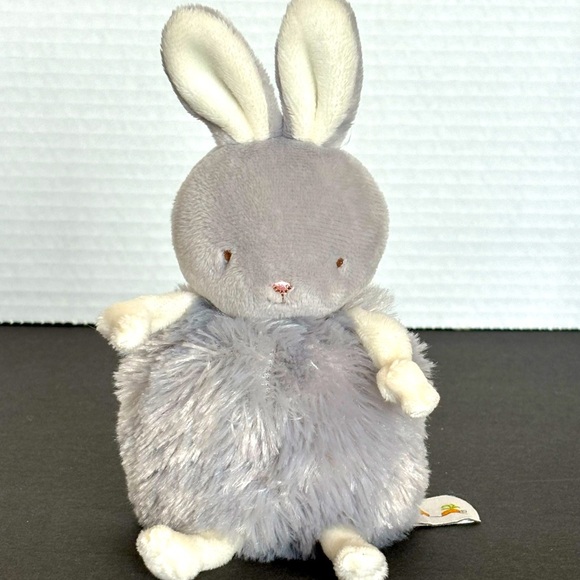 Bunnies By The Bay Roly Poly Bloom Gray & White Bunny Rabbit Easter Plush 7.5" - Picture 1 of 11